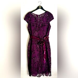 Adrianna Papell Women's Floral Embroidered cap sleeve Sheath Dress